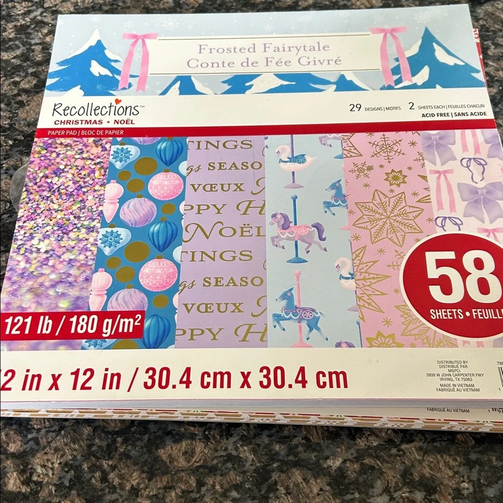 RECOLLECTIONS PAPER PAD 12x12  CHRISTMAS NOEL & FROSTED FAIRY TALE LOT OF 2 NWT